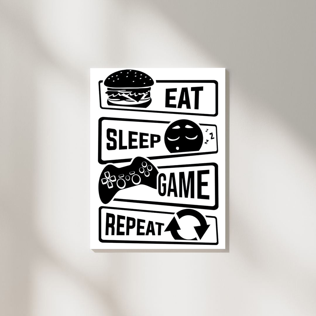 Eat Sleep Game Repeat | Gaming Poster