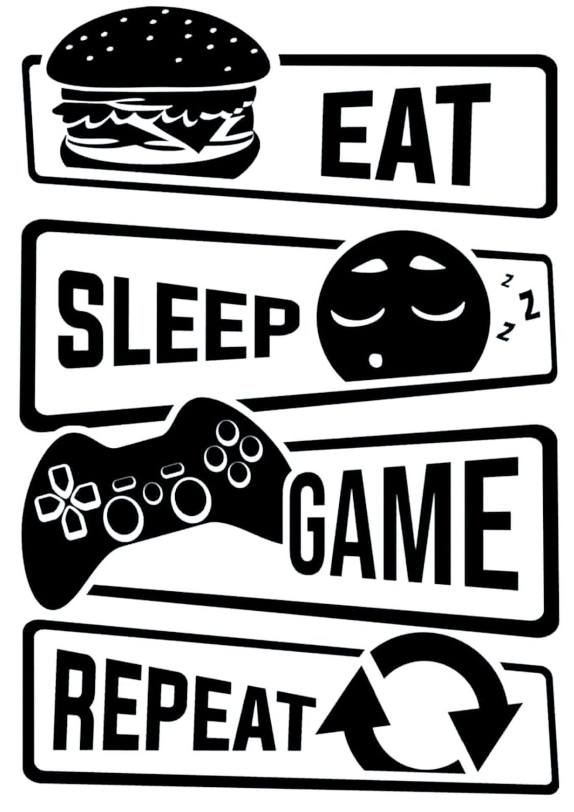 Eat Sleep Game Repeat | Gaming Poster
