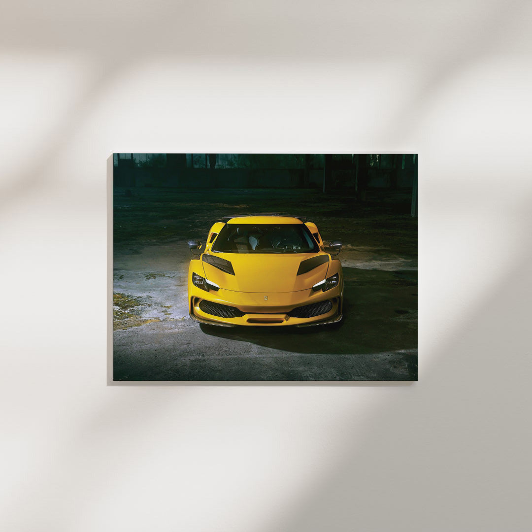 Ferrari Yellow Front | Car Poster