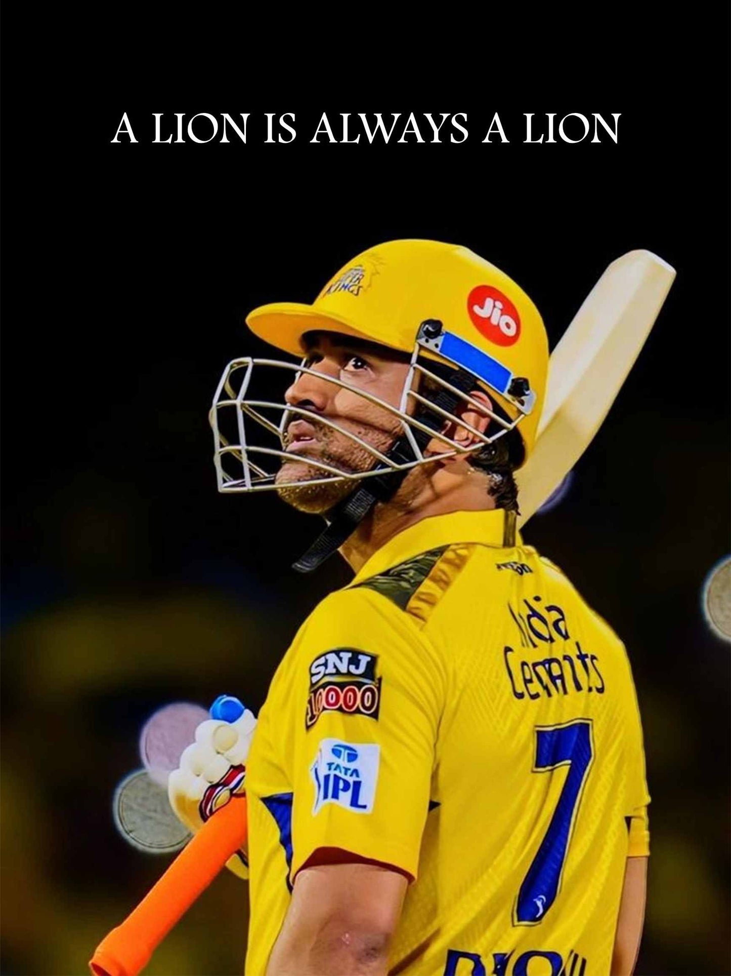MS Dhoni Lion | Cricket Poster