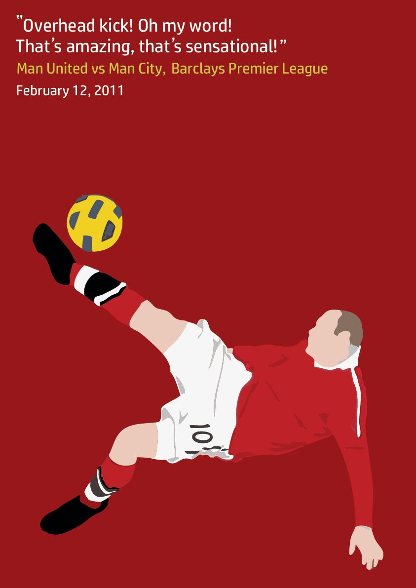 Wayne Rooney Iconic Moment MUN | Football Poster