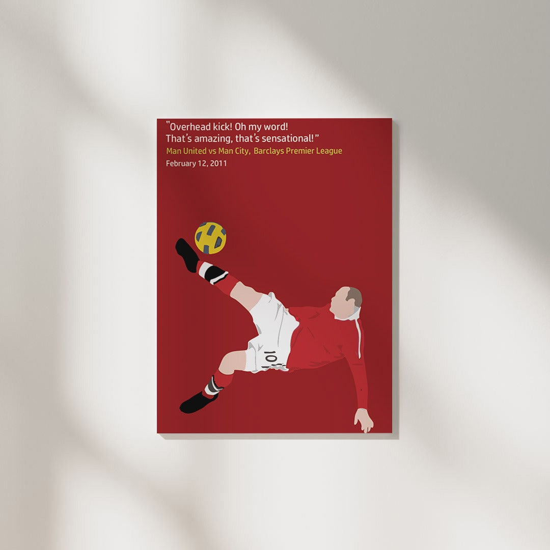 Wayne Rooney Iconic Moment MUN | Football Poster