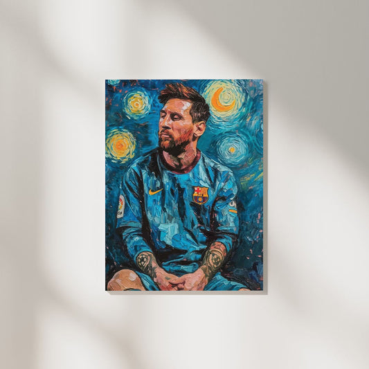 Lionel Messi Van Gogh Starry Night | Football Poster