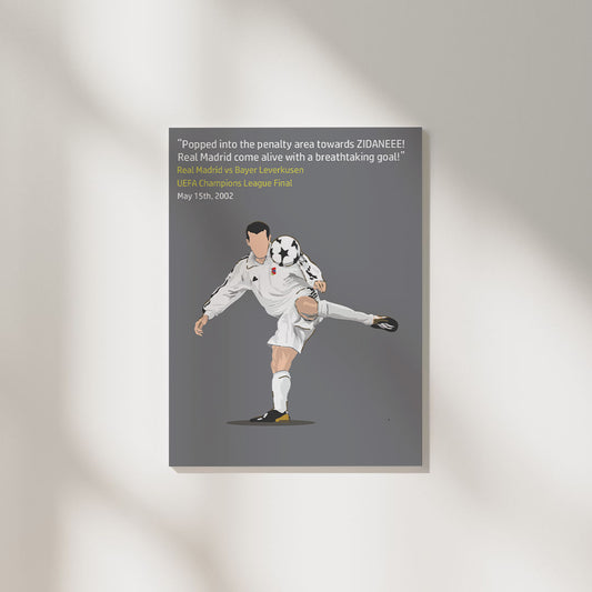 Zinedine Zidane Iconic Moment RMA | Football Poster