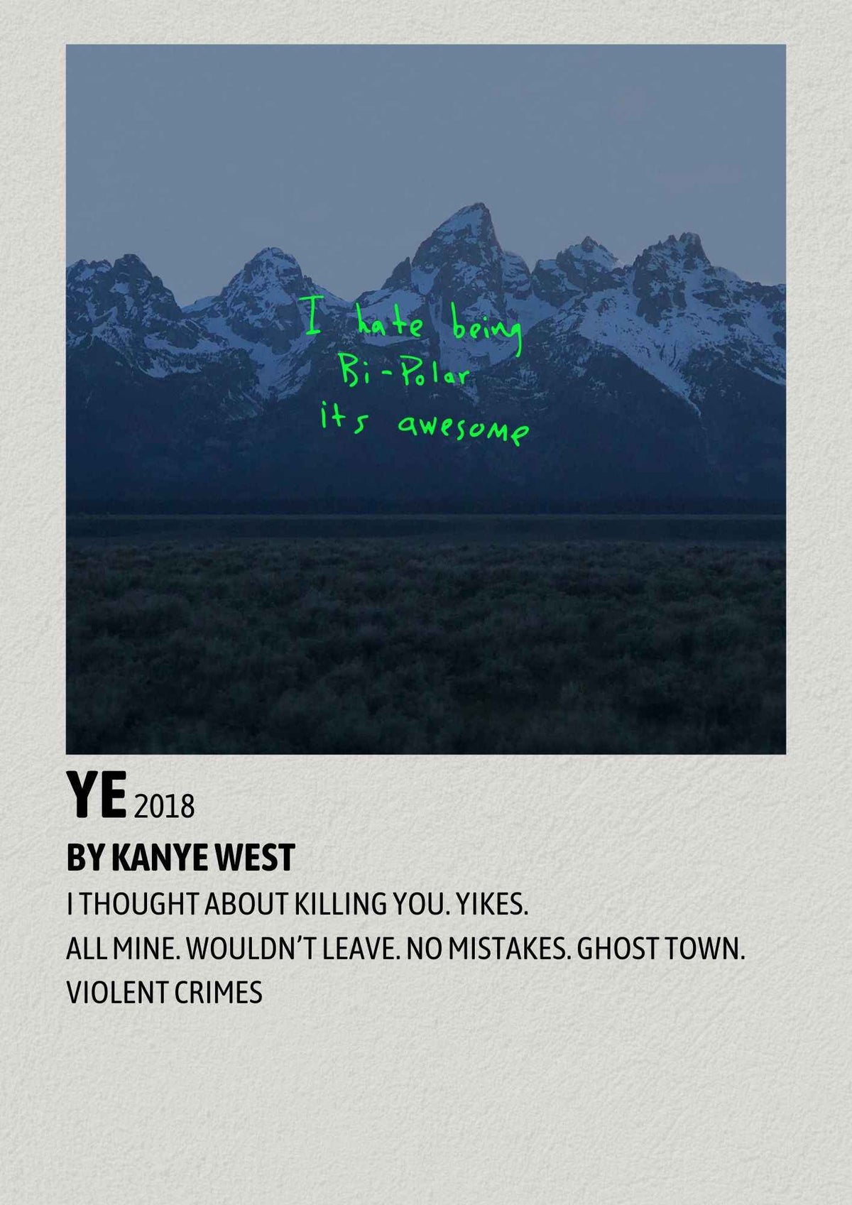 Yetler Ye Kanye West | Album Cover Poster – The Artflex