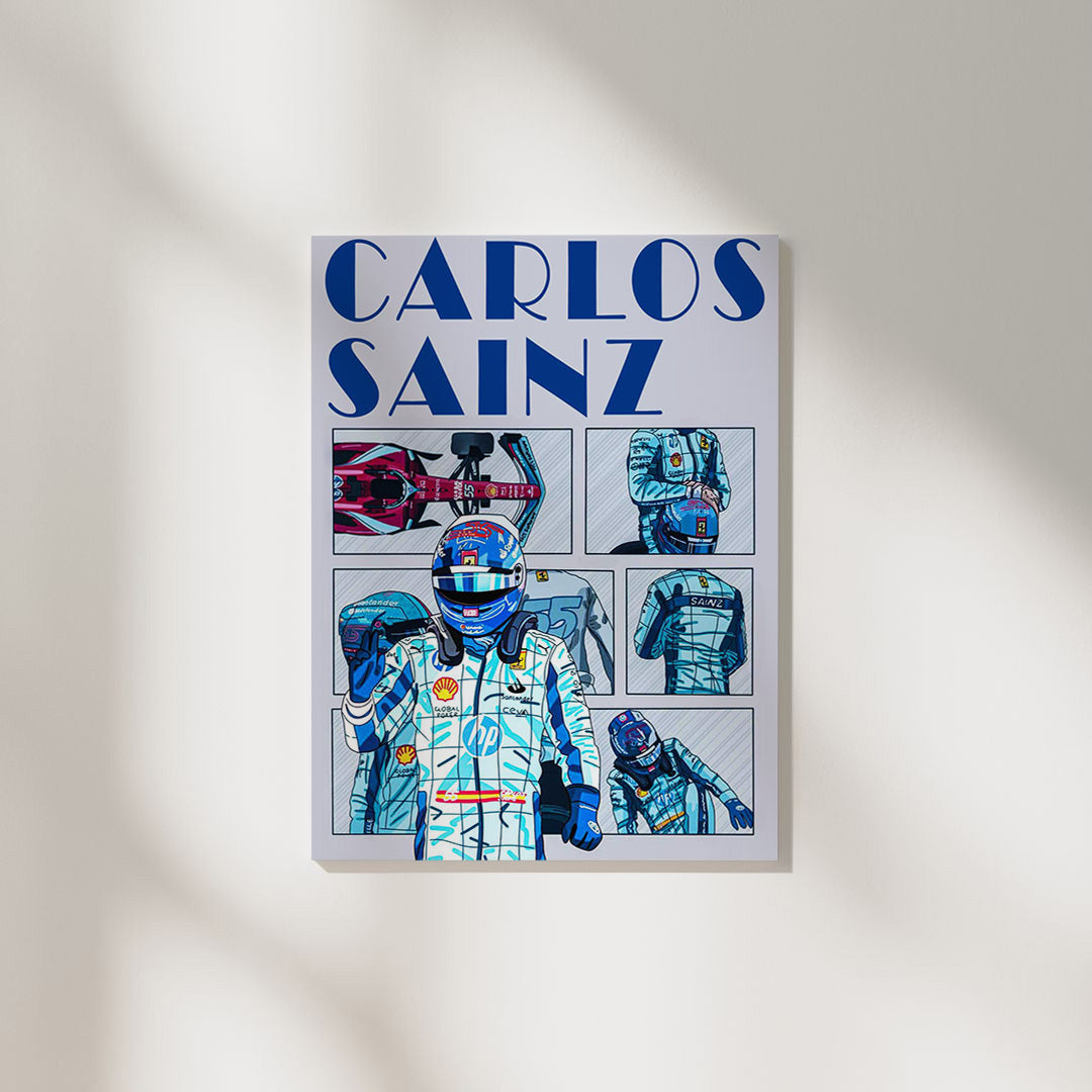 Carlos Sainz Ferrari Blue | F1 Poster