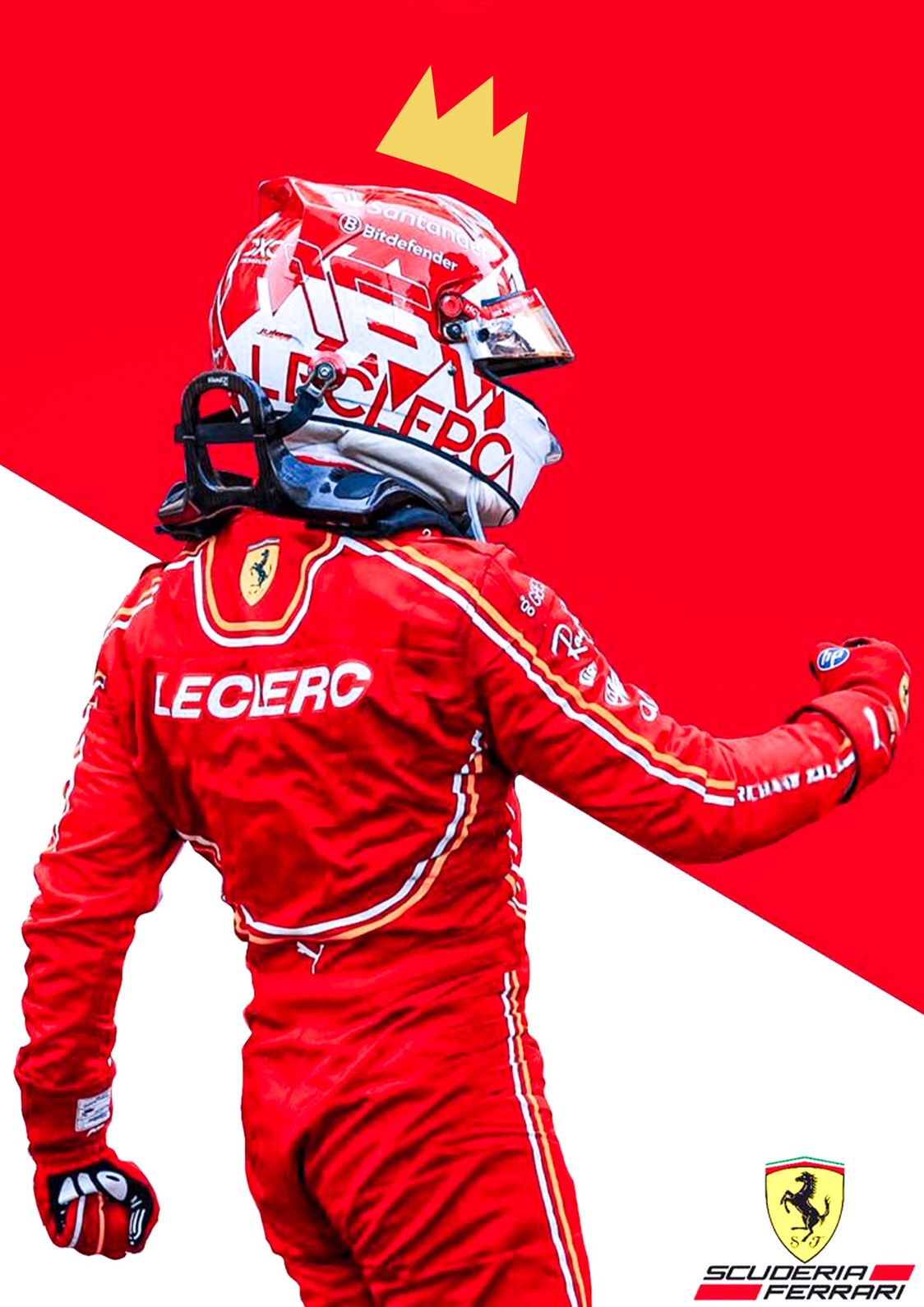 Charles Leclerc Ferrari Red | F1 Poster