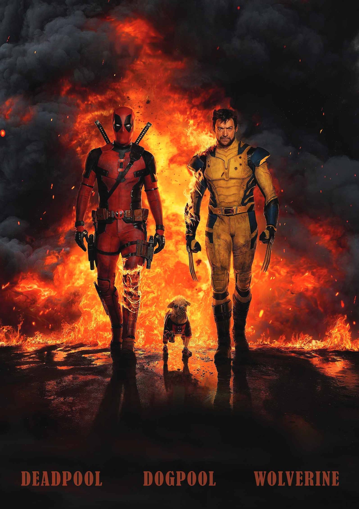 Deadpool x Wolverine x Dogpool | Marvel DC Poster