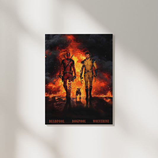 Deadpool x Wolverine x Dogpool | Marvel DC Poster