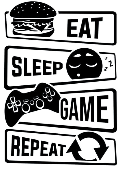 Eat Sleep Game Repeat | Gaming Poster