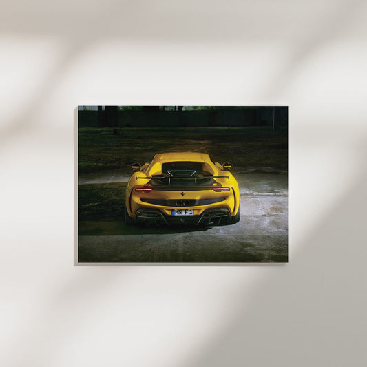 Ferrari Yellow Back | Car Poster