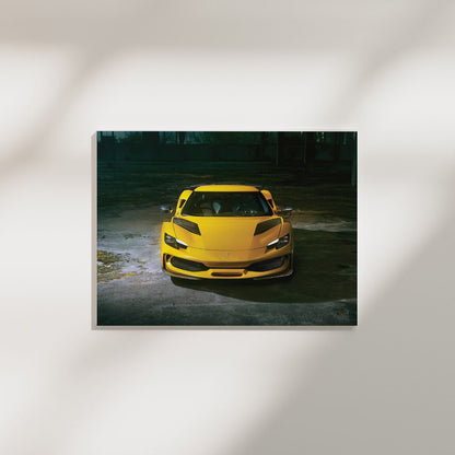 Ferrari Yellow Front | Car Poster