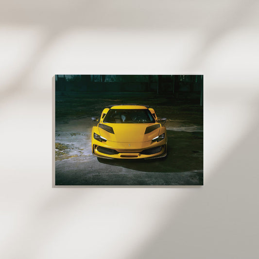 Ferrari Yellow Front | Car Poster