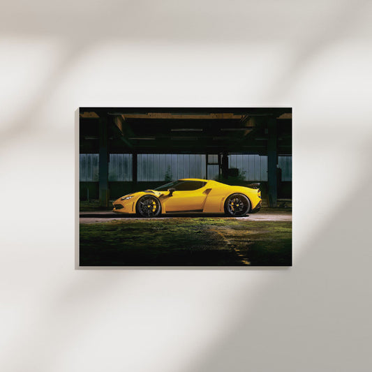 Ferrari Yellow Side | Car Poster