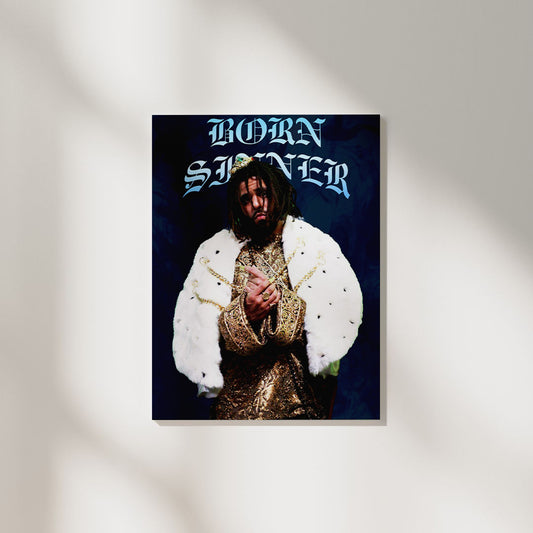 Jcole Born Sinner | Music Poster