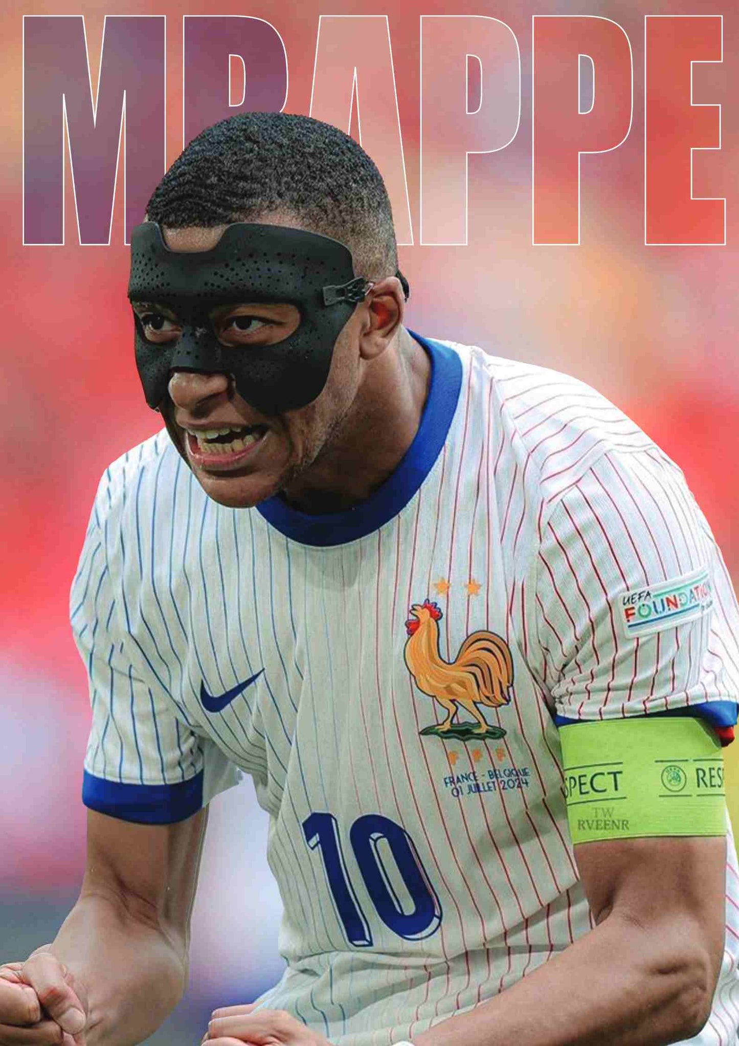 Kylian Mbappe France No. 10 | Football Poster