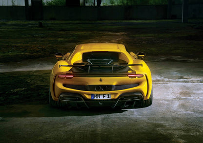 Ferrari Yellow Back | Car Poster