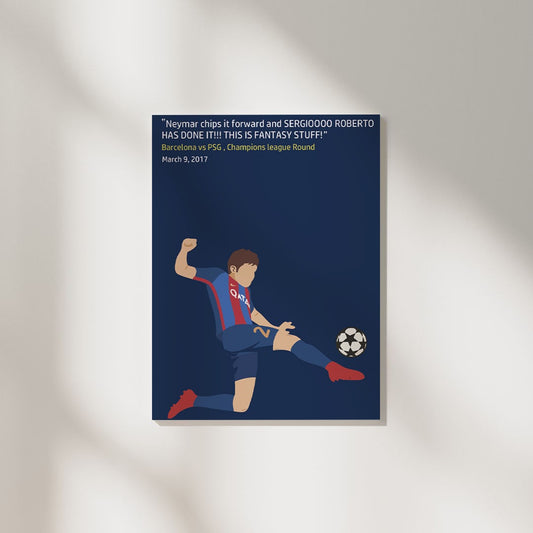 Sergio Roberto Iconic Moment FCB | Football Poster