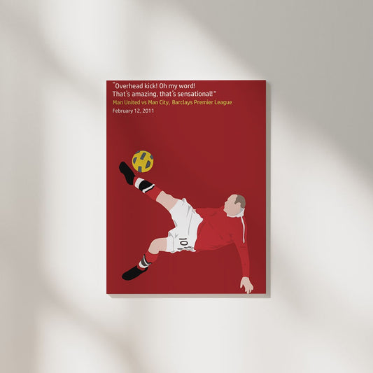 Wayne Rooney Iconic Moment MUN | Football Poster