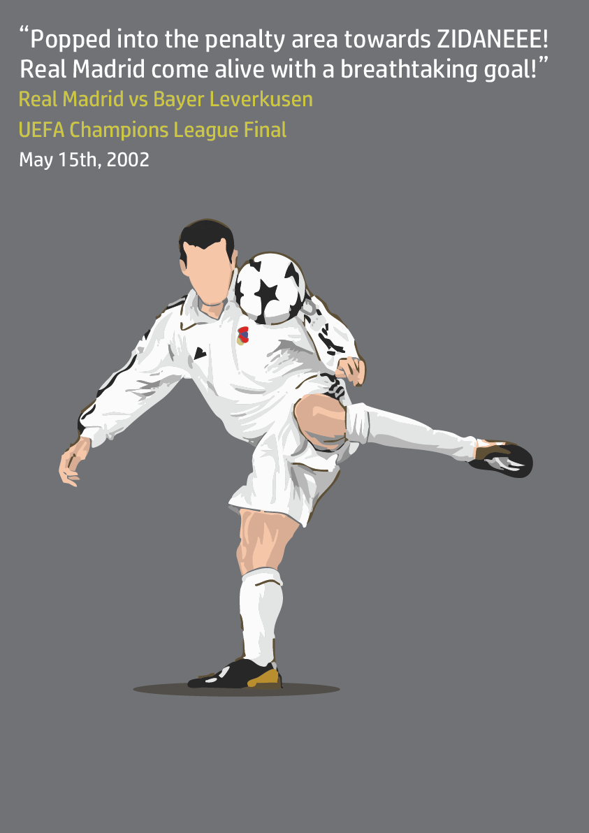 Zinedine Zidane Iconic Moment RMA | Football Poster