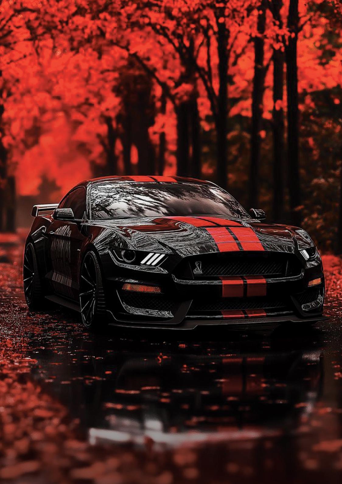 Ford Mustang Autumn | Car Poster