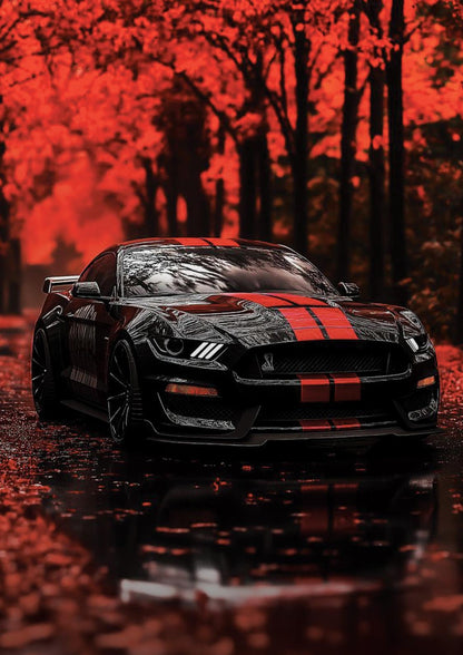Ford Mustang Autumn | Car Poster