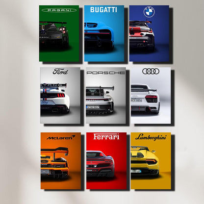 Car Set Rear - Set of 9 | Poster Set