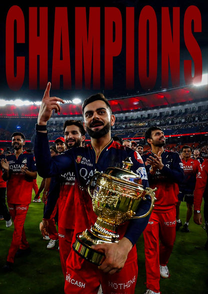 Virat Kohli RCB Champions | Cricket Poster