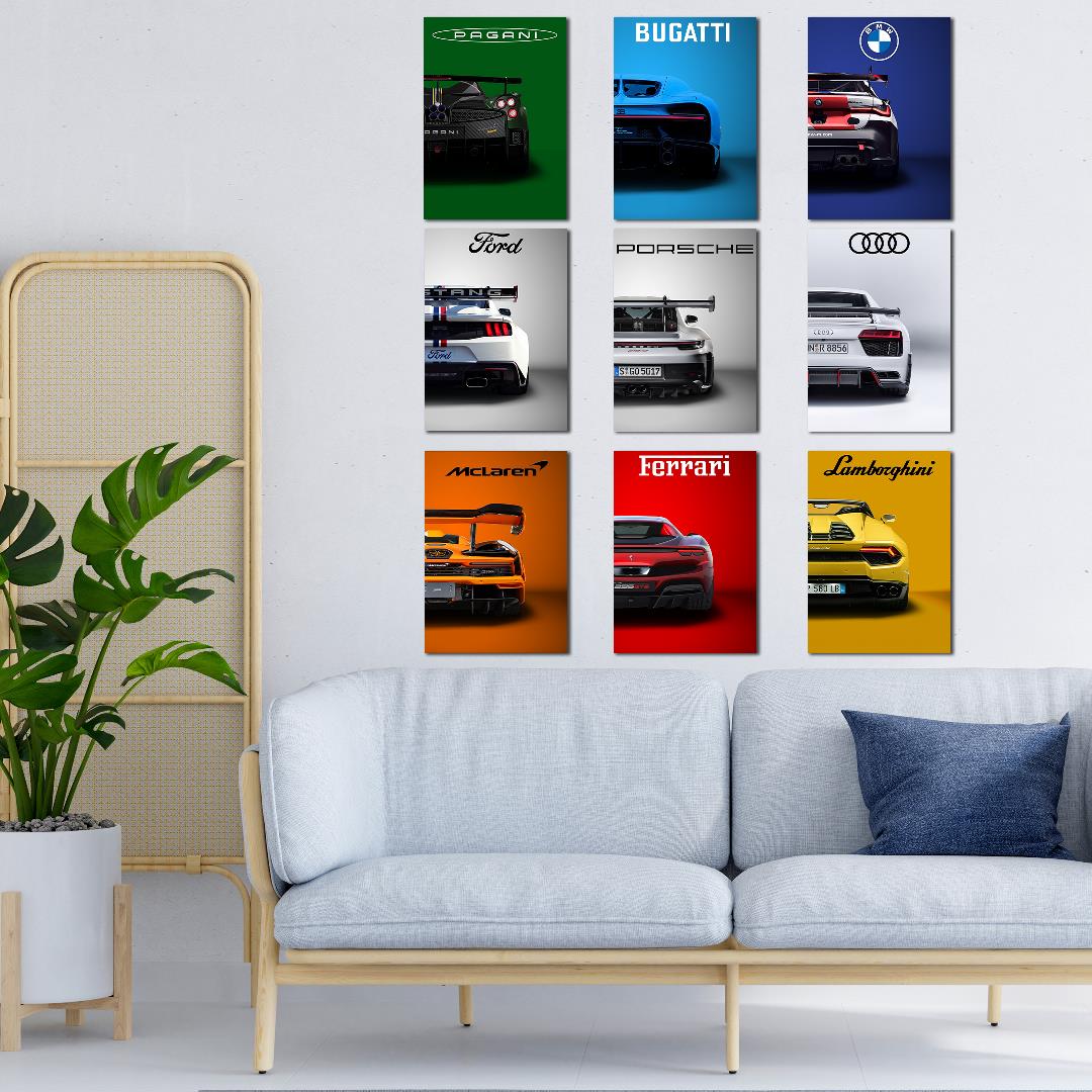 Car Set Rear - Set of 9 | Poster Set