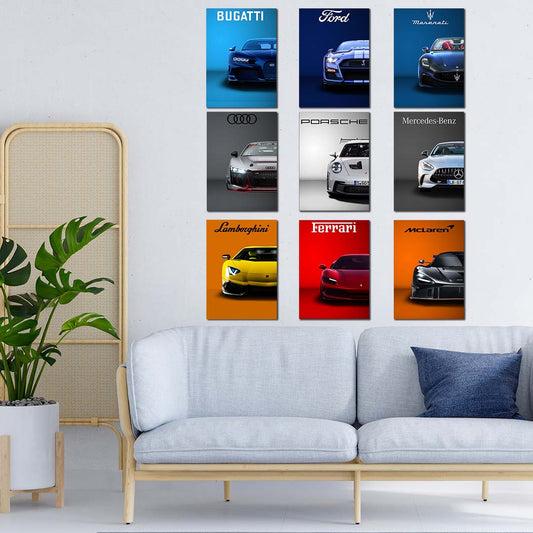Car Set Front - Set of 9 | Poster Set