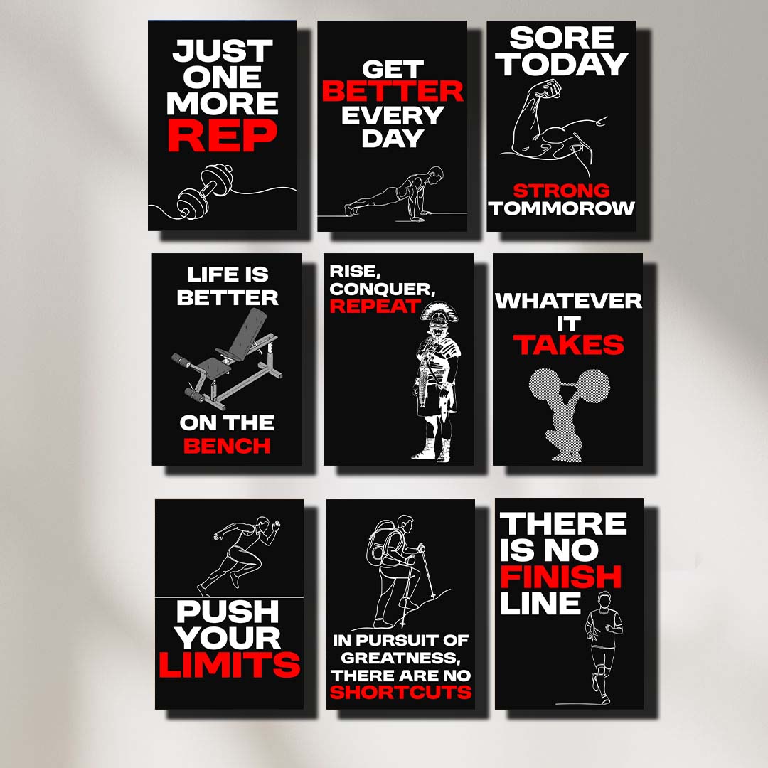 Gym Set - Set of 9 | Poster Set